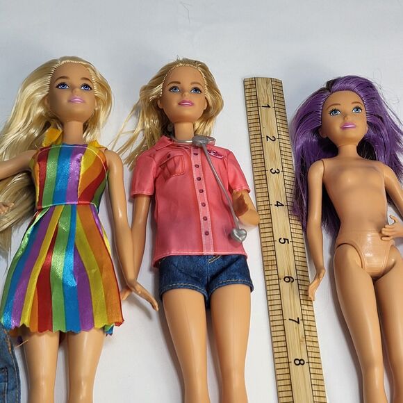 Mattel Other - Lot of 3 -Barbie Career Animal Rescue, Skipper Purple Streak Hair plus clothes